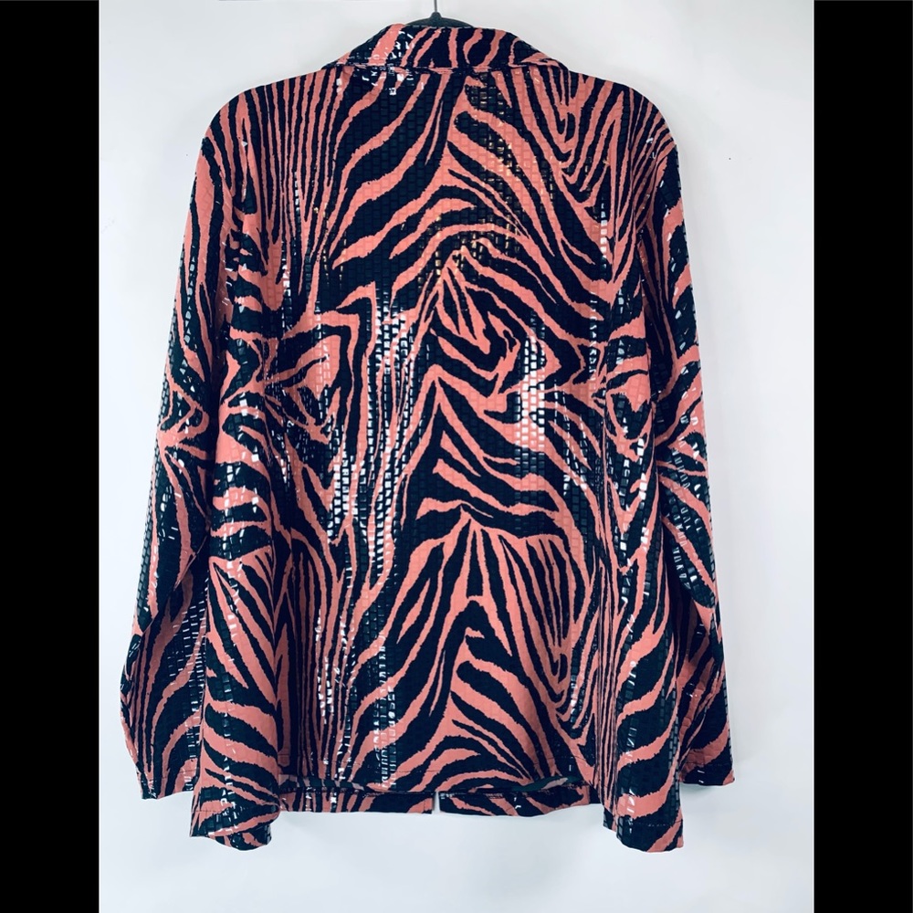 Exclusively Misook Zebra Sequined Full Zip Jacket - Picture 6 of 6